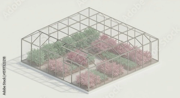 Fototapeta Modern greenhouse design illustration