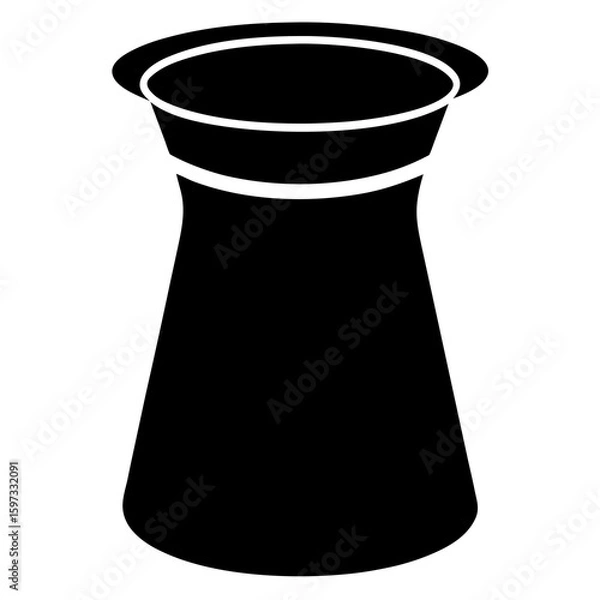 Fototapeta black vector Elegant flower vase silhouette with a classic design for home decor and floral arrangements, a timeless shape for elegant interiors