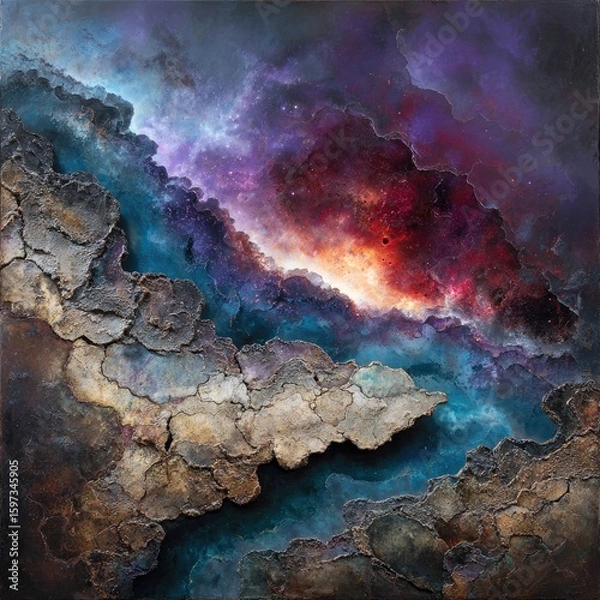 Fototapeta Abstract Cosmic Landscape Painting