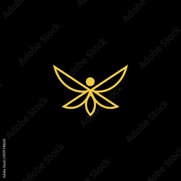 Fototapeta simple beauty shape fly logo icon vector template