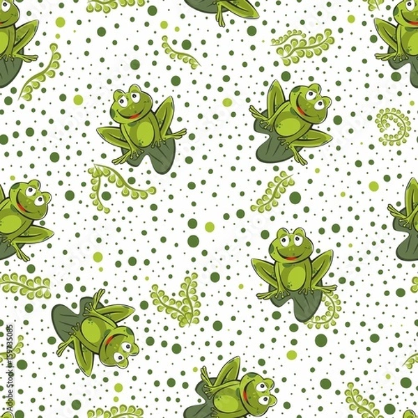 Fototapeta Frog seamless background. Vector illustration.