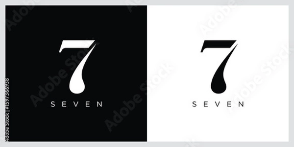 Obraz Number Seven Logo Design Template, vector illustration