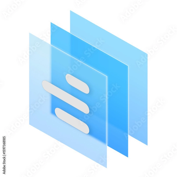 Fototapeta Database Folder Glassmorphism Frosted UI Icon Sign and Symbol Design Illustrator Png Svg