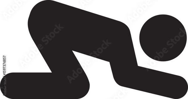 Obraz 土下座して謝罪する人のピクトグラム、ベクターイラスト