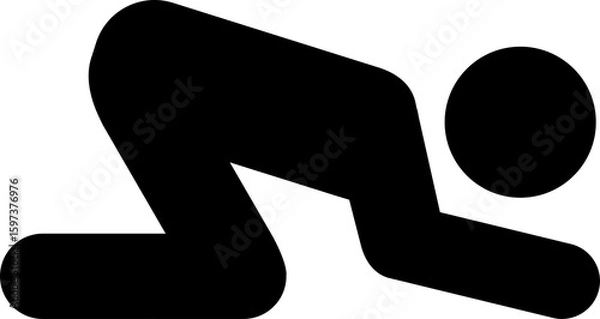 Obraz 土下座して謝罪する人のピクトグラムのイラスト