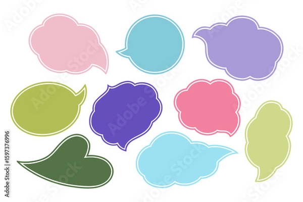 Obraz Irregular text boxes in the shape of drop or cloud