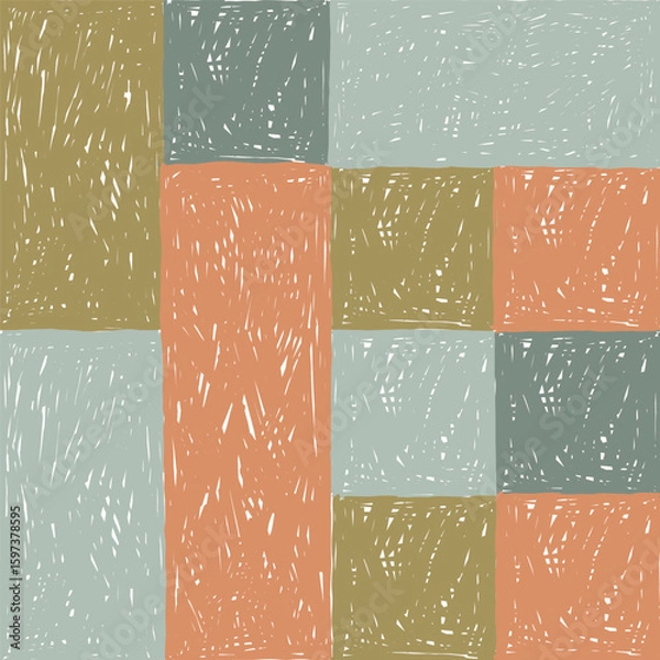 Obraz Seamless Patchwork Seamless Hand Drawn Pattern