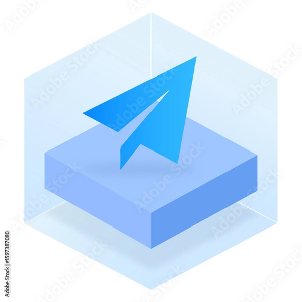 Fototapeta 3D Box Rectangle Glassmorphism UI Icon Sign and Symbol Design Illustrator Png Svg