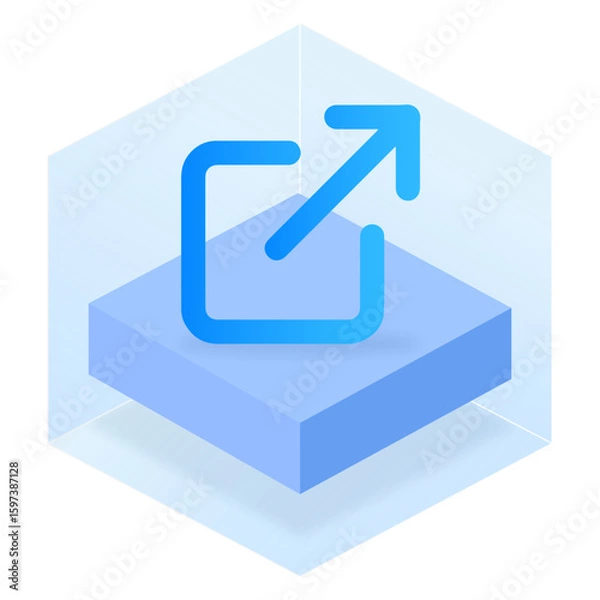 Fototapeta 3D Box Rectangle Glassmorphism UI Icon Sign and Symbol Design Illustrator Png Svg