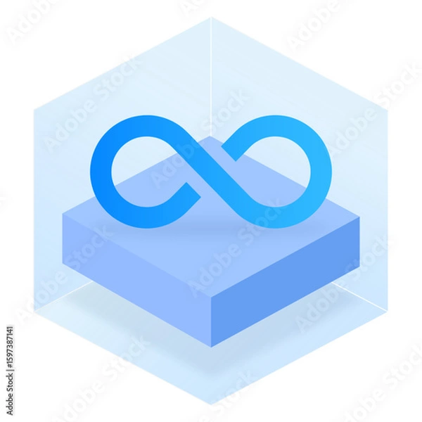 Fototapeta 3D Box Rectangle Glassmorphism UI Icon Sign and Symbol Design Illustrator Png Svg