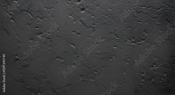 Fototapeta Dark gray textured surface with subtle cracks and irregularities. Detailed close-up of a decorative, dark gray material.