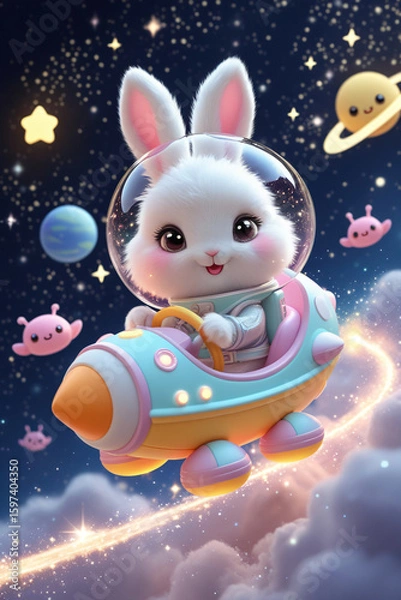 Fototapeta bunny in space