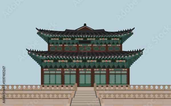 Obraz 경복궁 근정전 일러스트