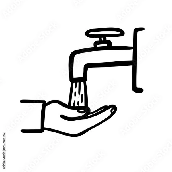 Obraz Wudu Hand-Washing Islamic Doodle
