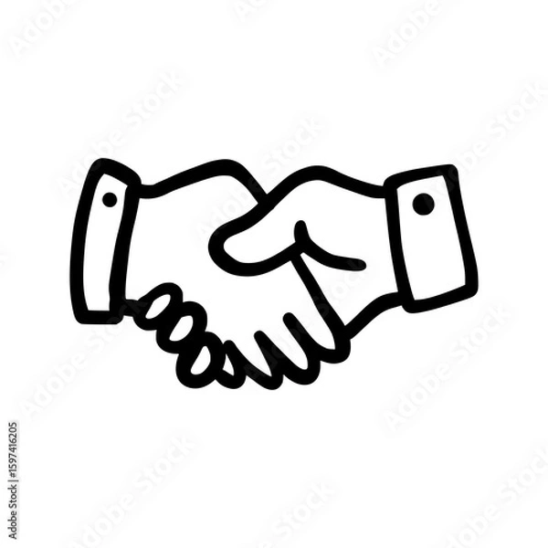 Obraz Islamic Greeting Handshake Doodle Vector