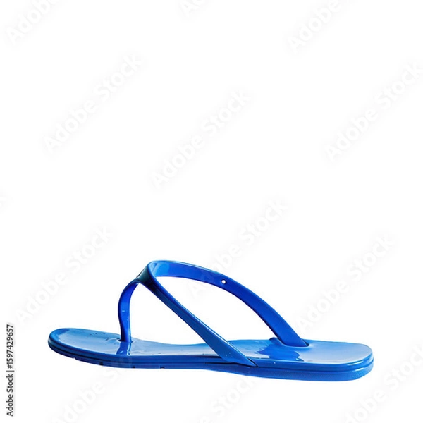 Fototapeta Blue plastic flip-flops