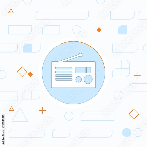 Fototapeta retro radio vector icon