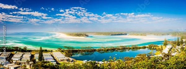 Fototapeta Panoramic view from Nambucca Heads in Australia
