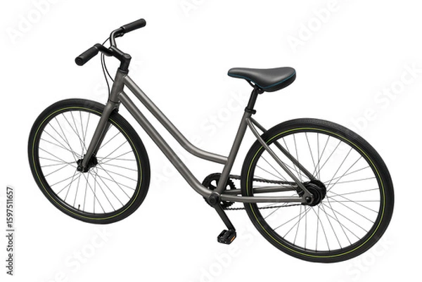 Fototapeta Step-through commuter bicycle with a low frame and chainstay-mounted kickstand