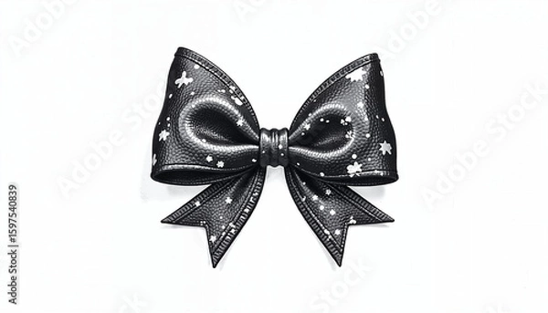 Obraz Black and white simple bow vector pattern.