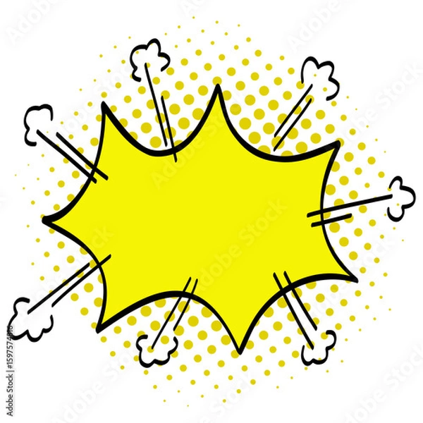 Fototapeta Comic Speech Yellow Bubble Pop Art Hand Drawn Drawing Emotion Design