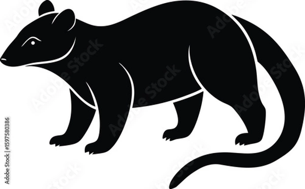 Fototapeta Binturong Silhouette Vector Art Illustration