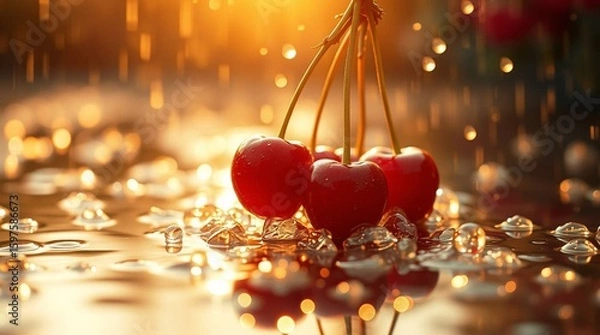 Fototapeta Bubbles on Cherries

