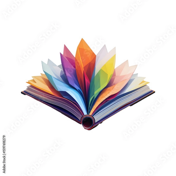 Fototapeta Crystalline Floral Ring with Petal-Shaped Facets – Decorative Symmetrical Design in Subtle Shimmer on White Background – Transparent PNG for Design, Art Projects, and Digital Decor