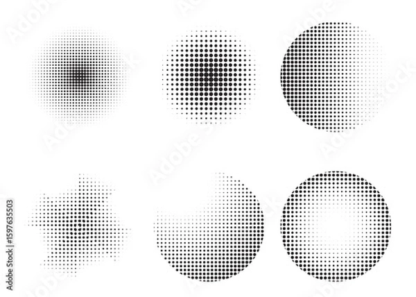 Obraz Circle halftone dot pattern vector