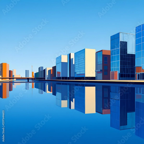 Fototapeta Blue Sky and Contemporary Buildings