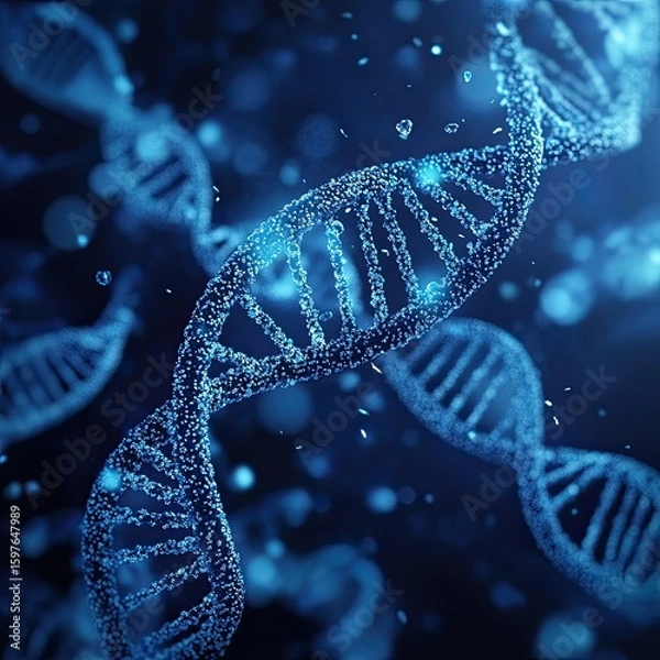 Obraz dna helix on black background 