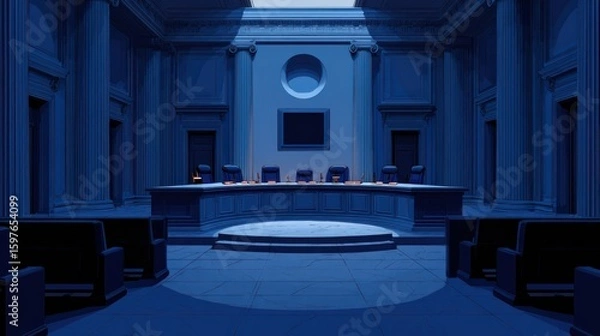 Obraz Empty courtroom at night