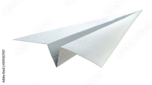 Fototapeta white paper plane isolated on transparent background