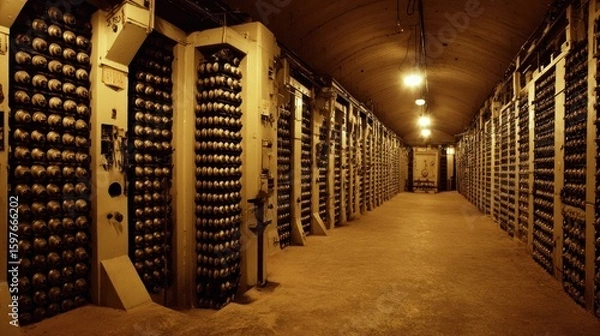 Obraz Long tunnel, metallic storage