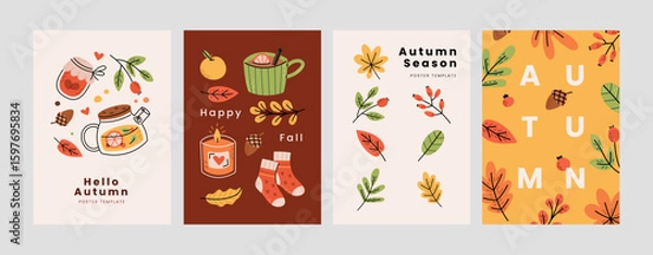 Obraz Autumn posters set