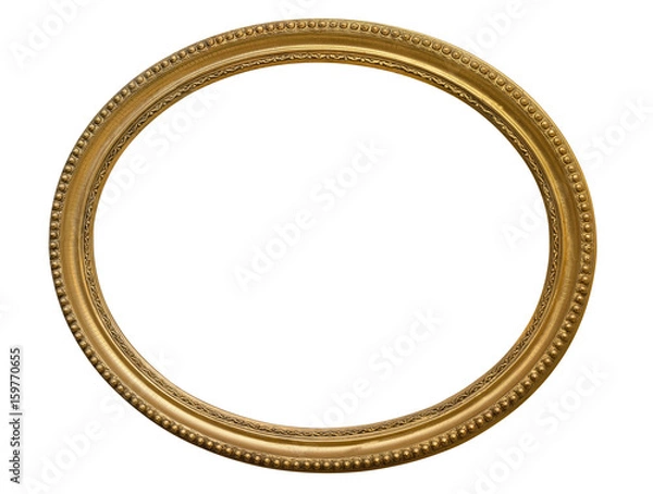 Obraz Gold oval picture frame. Isolated over white