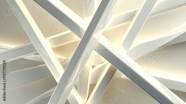 Obraz Abstract Geometric Structure With Intertwined Lines