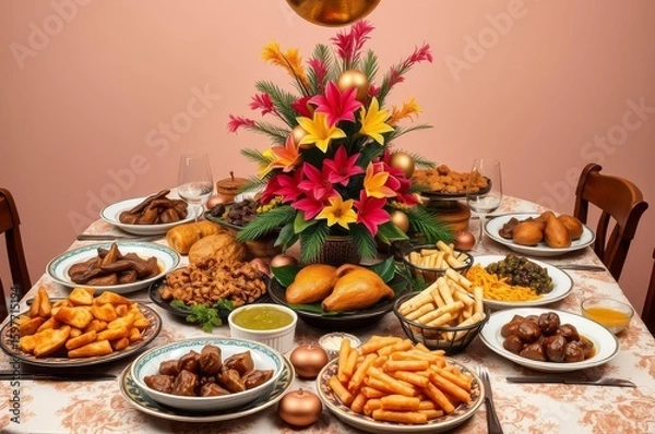 Obraz Lavish New Year's Feast in Saint Lucia