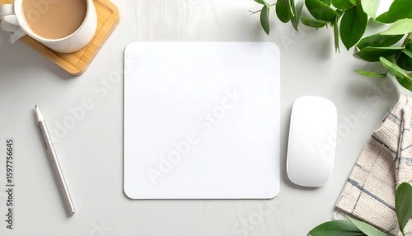 Obraz Workspace mockup with a blank mousepad