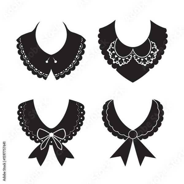 Obraz detachable lace collar silhouette set bundle