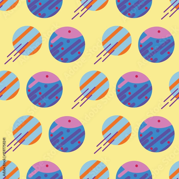 Obraz Colorful galaxy repeat vector pattern illustration