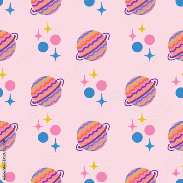 Obraz Galaxy abstract vector repeat pattern illustration