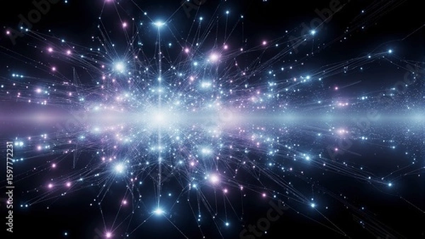 Fototapeta Self learning AI interface with evolving neural pathways digital feedback loops and luminous nodes inside dark immersive artificial intelligence visualization