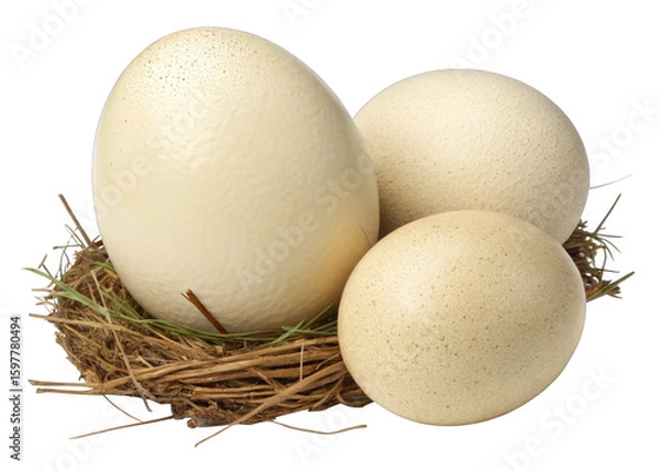 Obraz ostrich eggs on a isolated transparent background	