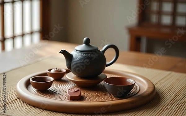 Obraz set of design elements on the east of the tea ceremony. High quality