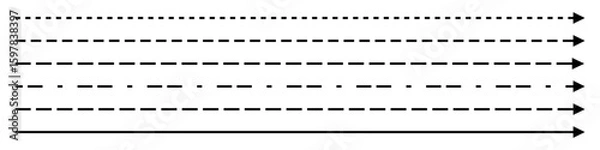 Obraz Straight dashed arrow icon set