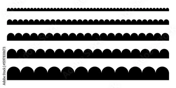 Obraz Scalloped edge frame icon set