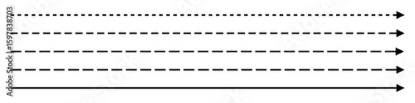 Obraz Straight dashed arrow icon set