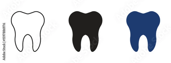 Obraz Tooth vectors icons set on white background , vector illustration .