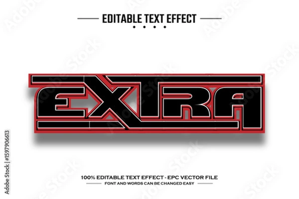 Obraz Extra red 3D editable text effect template